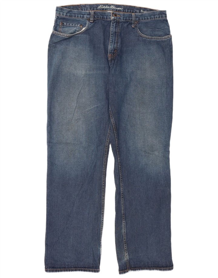 Eddie Bauer muške ravne traperice opuštenog kroja W38 L34 plavi pamuk