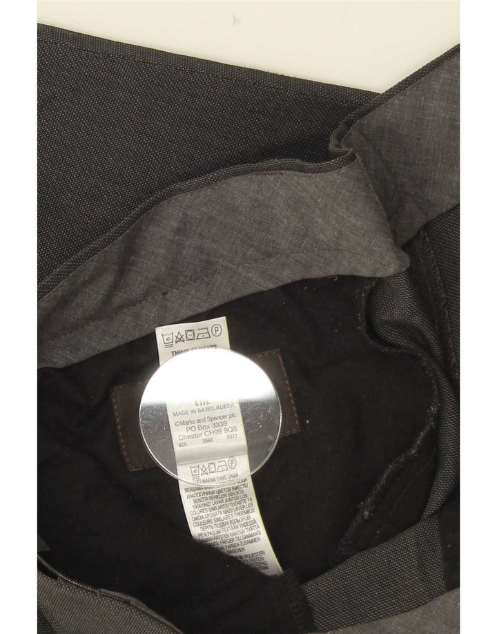 Marks & Spencer muške ravne uobičajene hlače W34 L29 sivi poliester