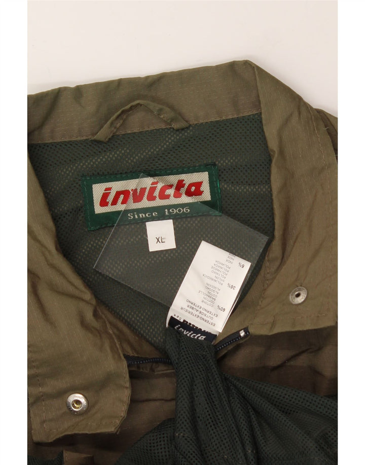 INVICTA Womens Rain Jacket UK 18 XL Khaki Cotton Vintage Invicta and Second-Hand Invicta from Messina Hembry 