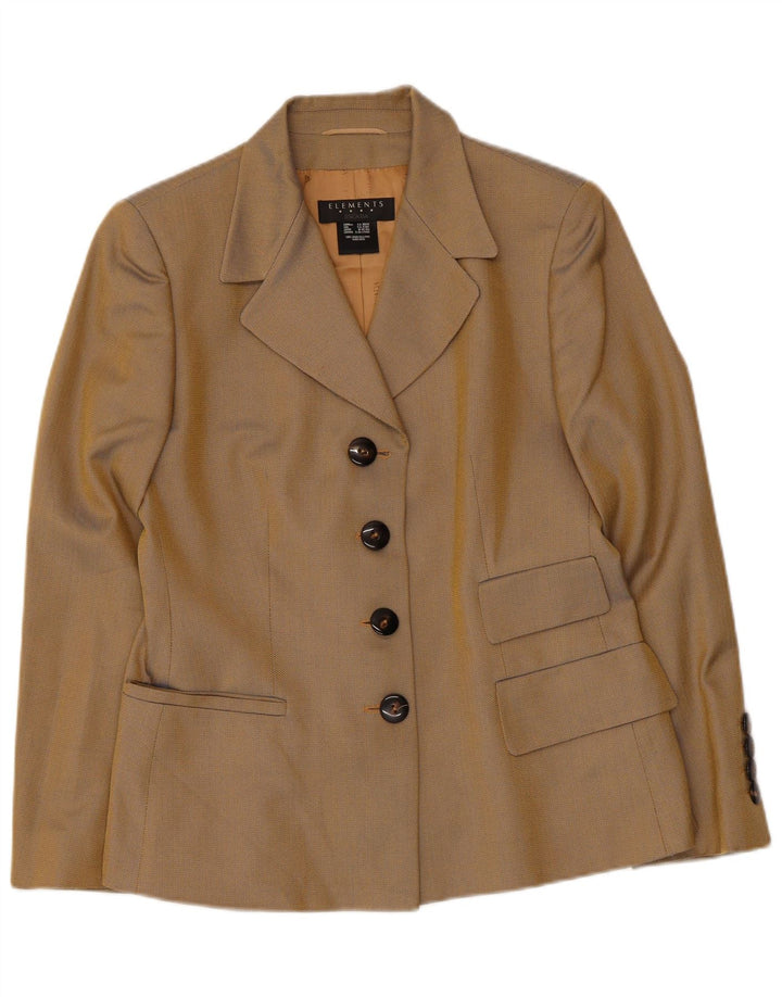 Escada Womens Elements Blazer Jakna UK 12 srednje bež riblja kost
