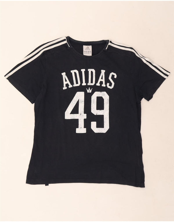 Adidas muška majica kratkih rukava s grafičkim motivima UK 42/44 velika tamnoplava pamuk