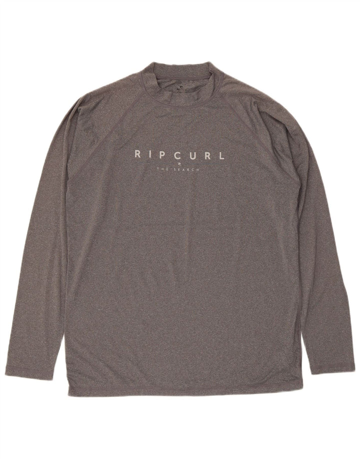 Rip Curl muška opuštena majica dugih rukava s grafičkim krojem, veliki sivi poliester