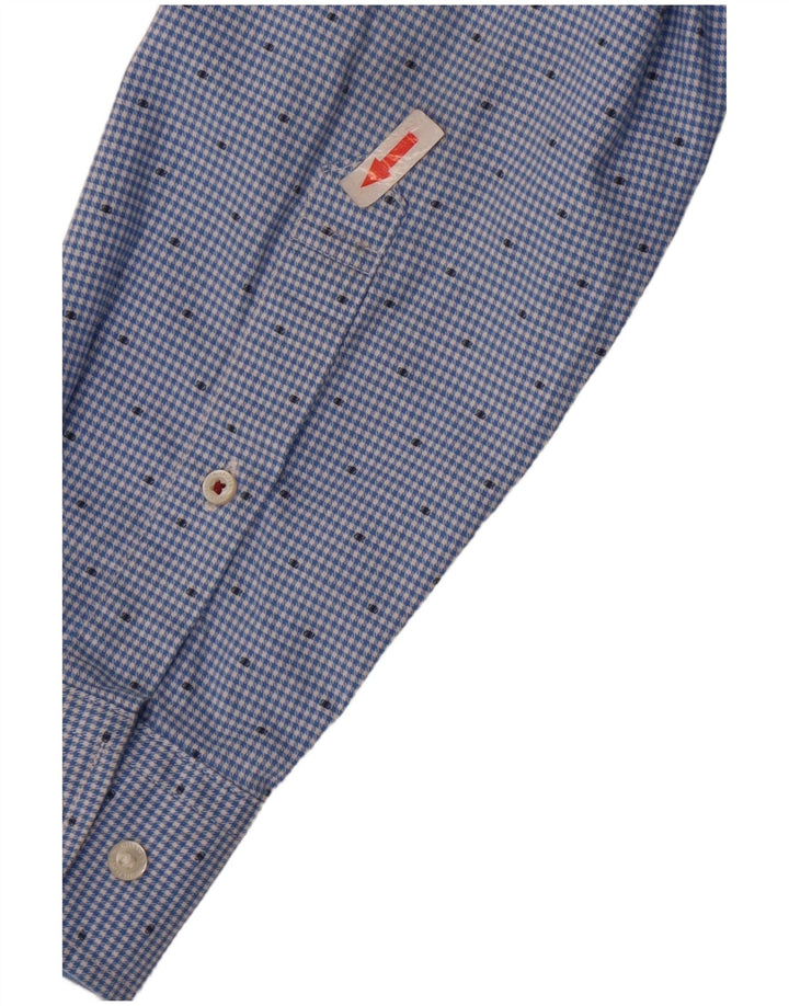 Tommy Hilfiger muška uska košulja Srednje plavi pamuk s ptičijim zubima