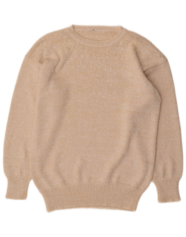 Vintage ženski džemper s brodskim izrezom UK 16 Large Off White