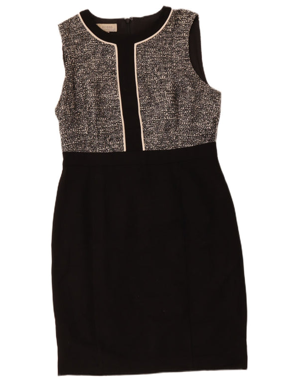 Hobbs ženska plašt haljina bez rukava UK 12 Srednji crni flekasti poliester