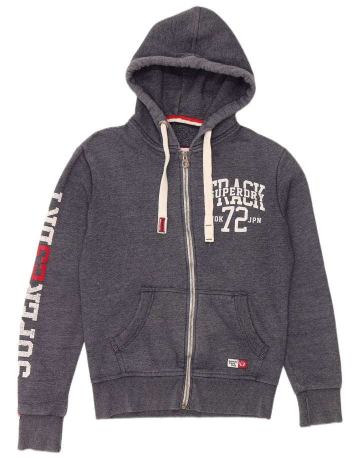 SUPERDRY muški pulover s kapuljačom s patentnim zatvaračem, mali tamnoplavi pamuk