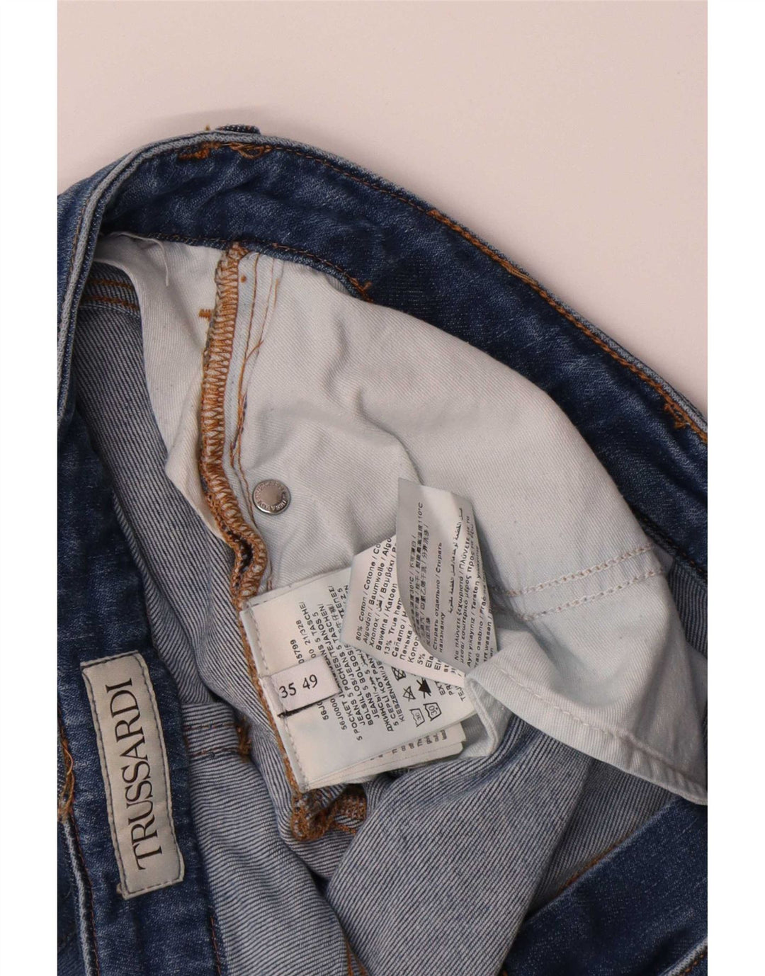 Trussardi ženske ravne traperice W35 L26 plavi pamuk