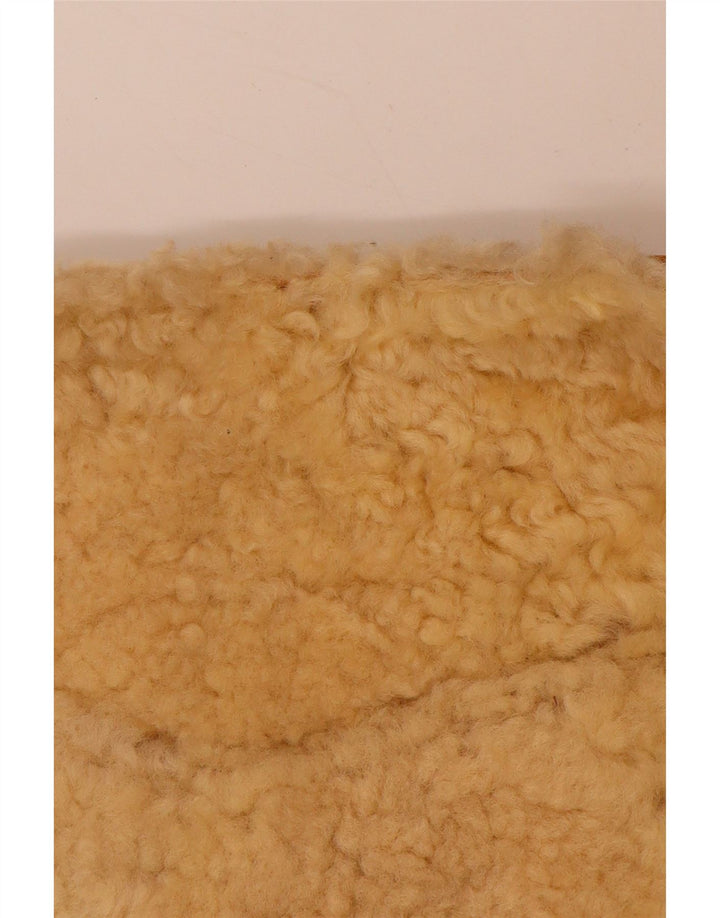 VINTAGE ženski kožni prsluk UK 14 Srednje smeđa