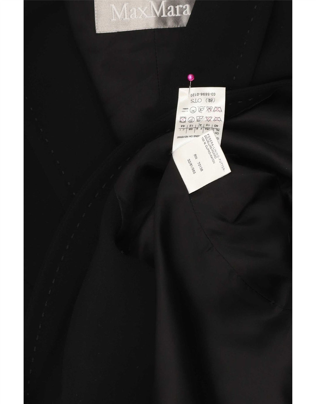 Max Mara ženski sako sa 3/4 rukavima i 1 gumbom UK 12 srednje crne svile