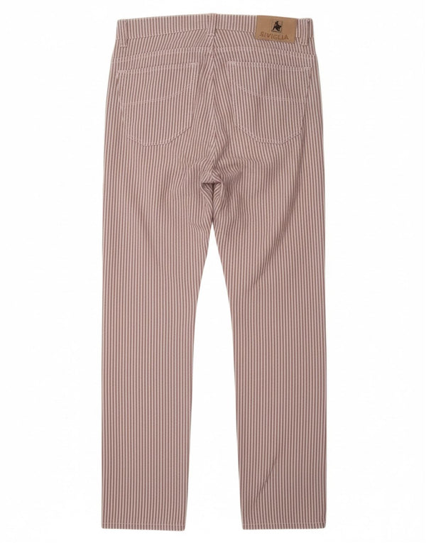 SIVIGLIA Ženske ravne ležerne hlače W31 L33 Pamuk s ljubičastim prugama