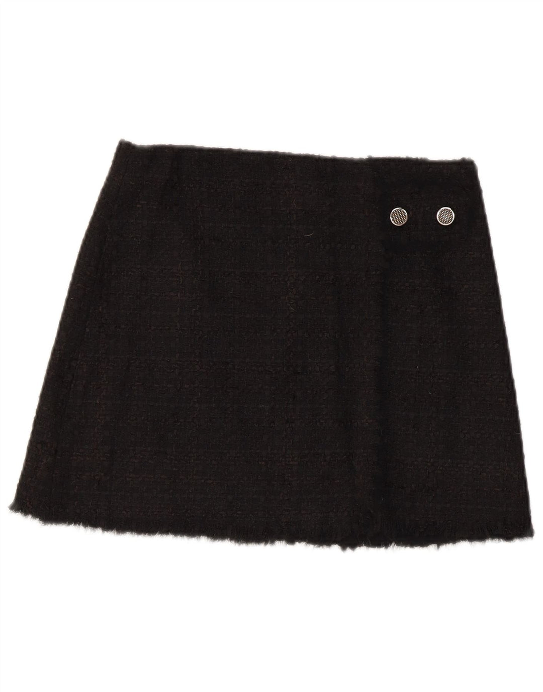 Zara ženska mini suknja mala W26 crni karirani akril