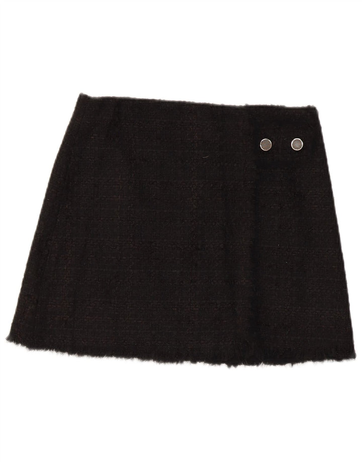 Zara ženska mini suknja mala W26 crni karirani akril