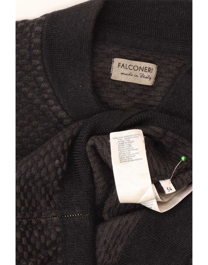 Falconeri muški kardigan pulover IT 54 XL siva vuna