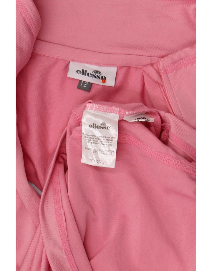 Ellesse ženska majica s dugim rukavima i izrezom na patentni zatvarač UK 12 Srednje ružičasti poliester
