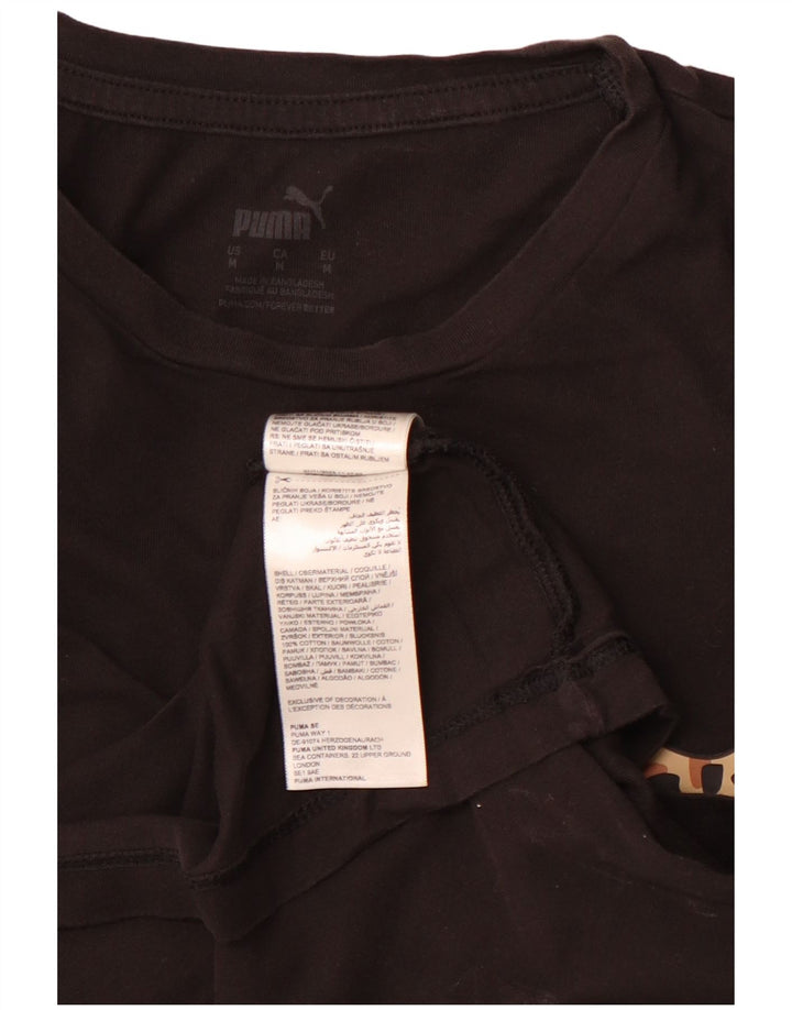 PUMA Ženska majica kratkih rukava s grafičkim motivima UK 12 Srednje crni pamuk
