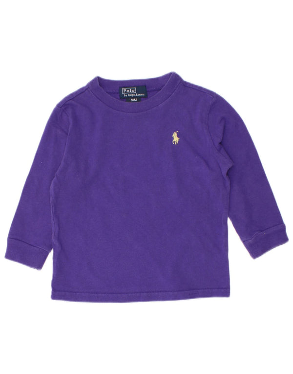 Polo Ralph Lauren majica dugih rukava za djevojčice 12-18 mjeseci Ljubičasta pamučna