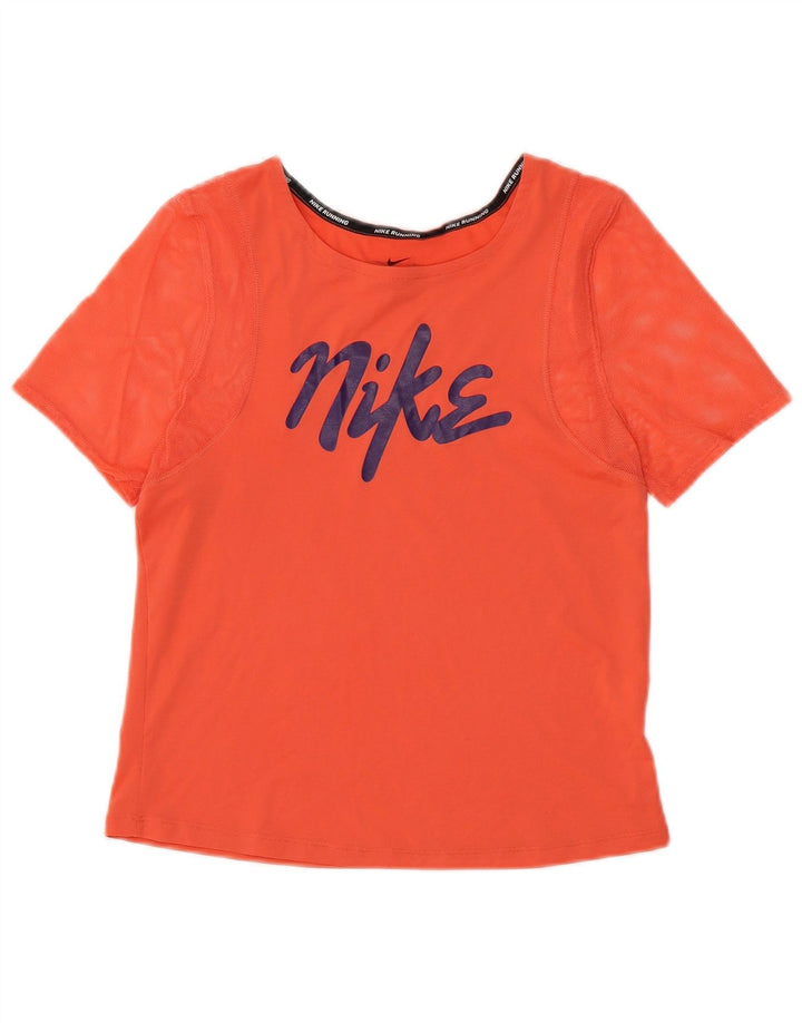 NIKE ženska majica kratkih rukava Dri Fit Crop Graphic Top UK 10 Small Orange