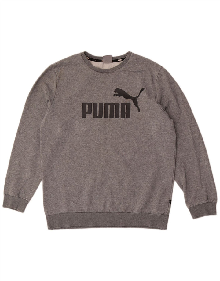 Puma muška majica s grafičkim motivima srednje sivi pamuk