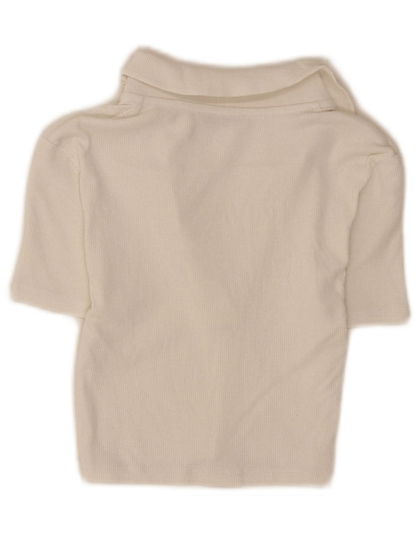 Zara ženska kraća polo majica UK 8 Mala bijela pamučna