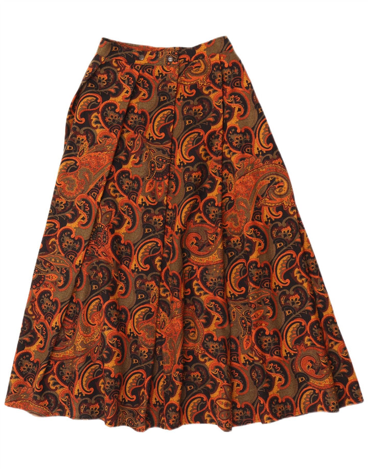 Vintage ženska lepršava suknja W26 mali smeđi paisley