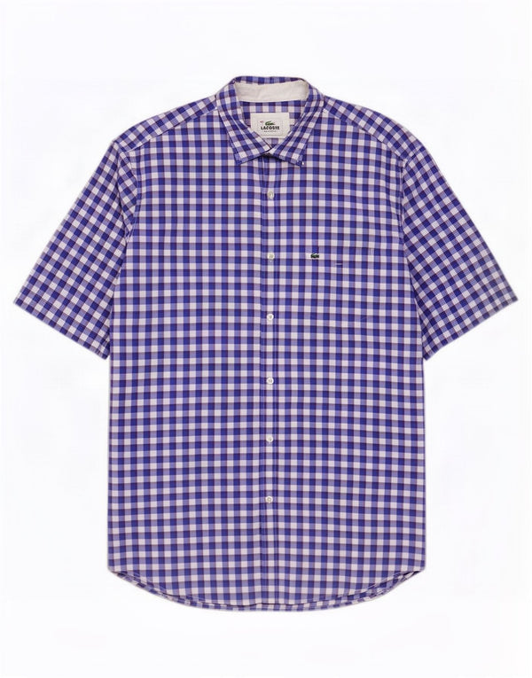 Lacoste muška majica kratkih rukava standardnog kroja, veličina 42, veliki plavi gingham