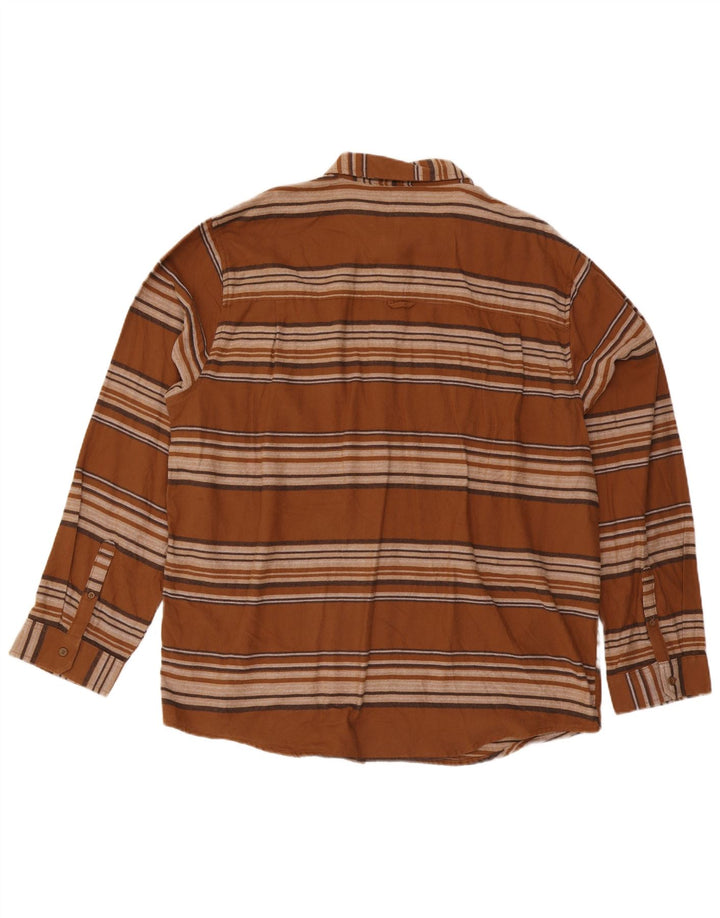 Muška flanelska košulja Hurley 2XL smeđe na pruge