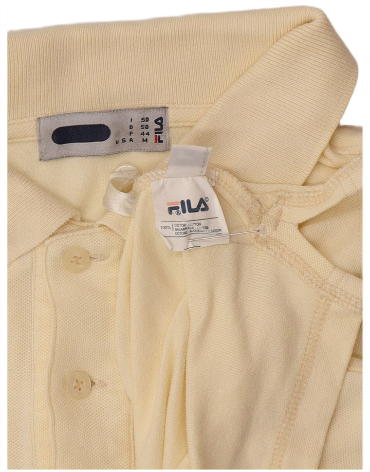 FILA Mens Polo Shirt IT 50 Large Yellow Cotton