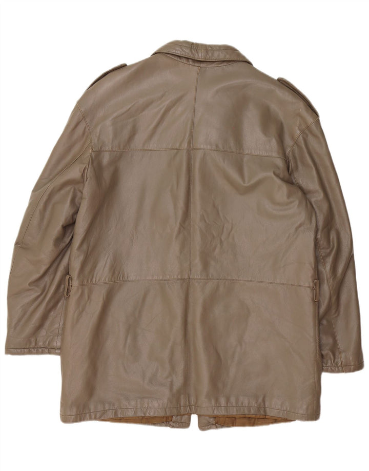 Vintage muška vojna kožna jakna IT 52 XL smeđa