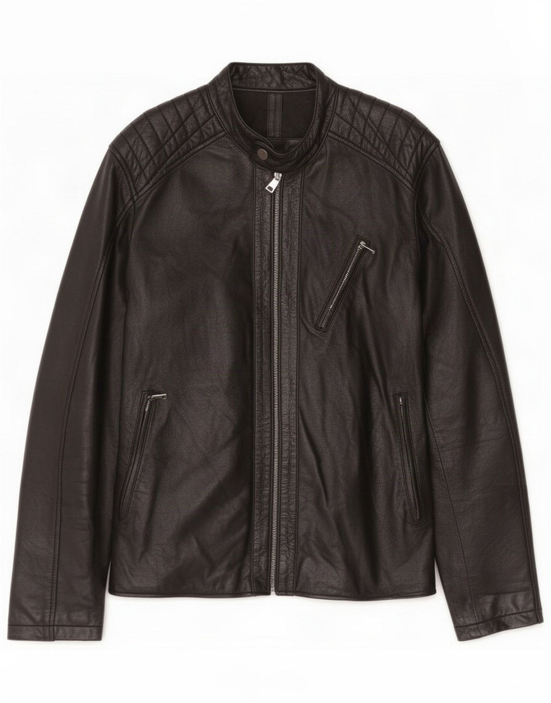 Conbipel Mens Leather Jacket Size 50 Large Black