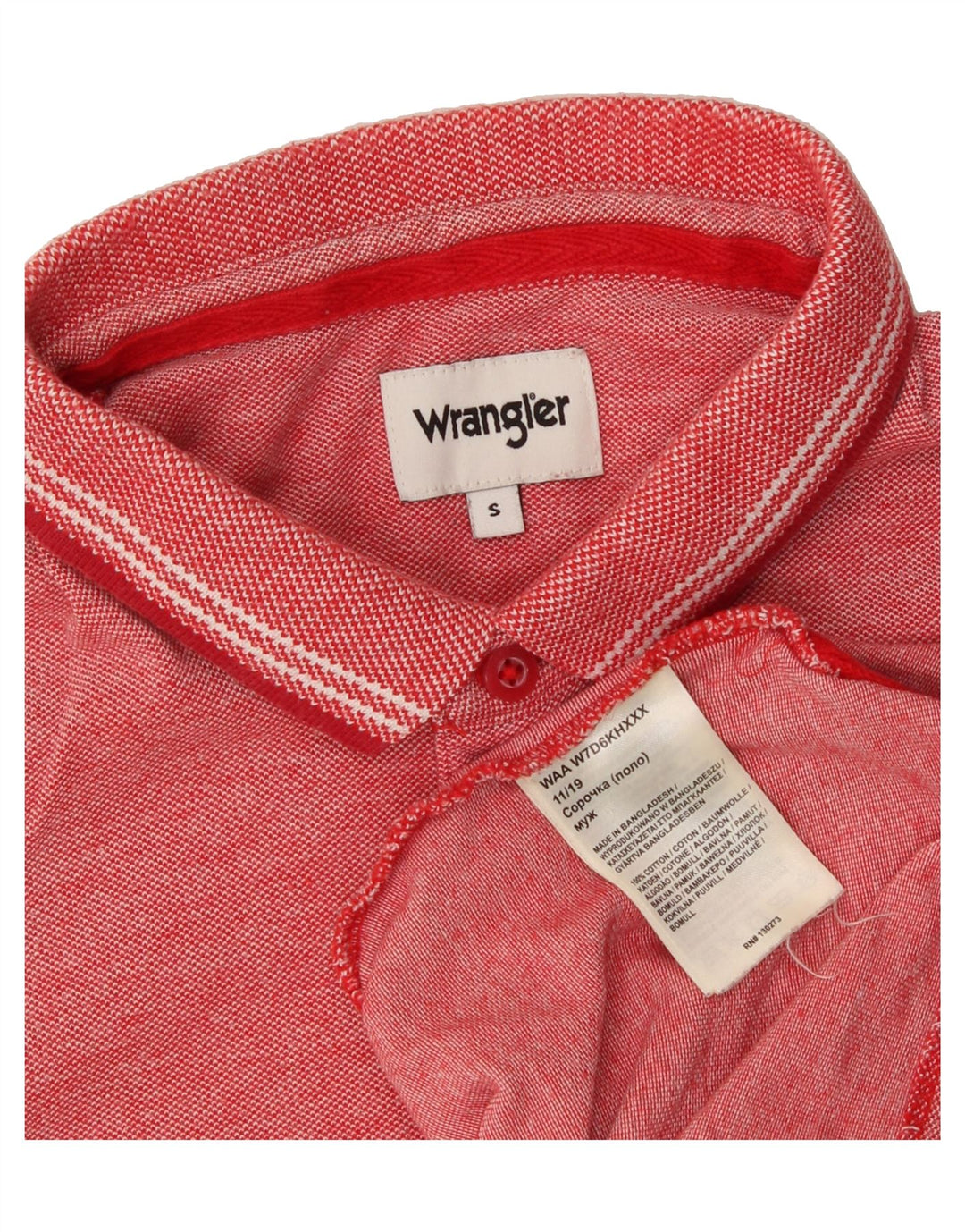WRANGLER Mens Polo Shirt Small Red Cotton Vintage Wrangler and Second-Hand Wrangler from Messina Hembry 