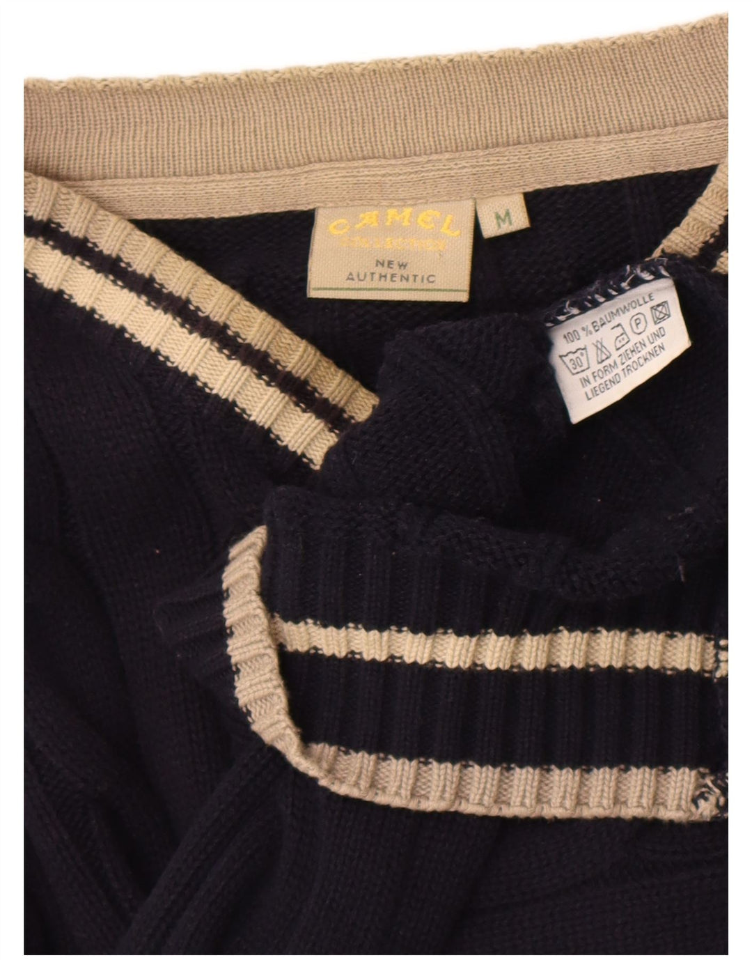 Camel Active muški džemper s V-izrezom Srednji tamnoplavi pamuk