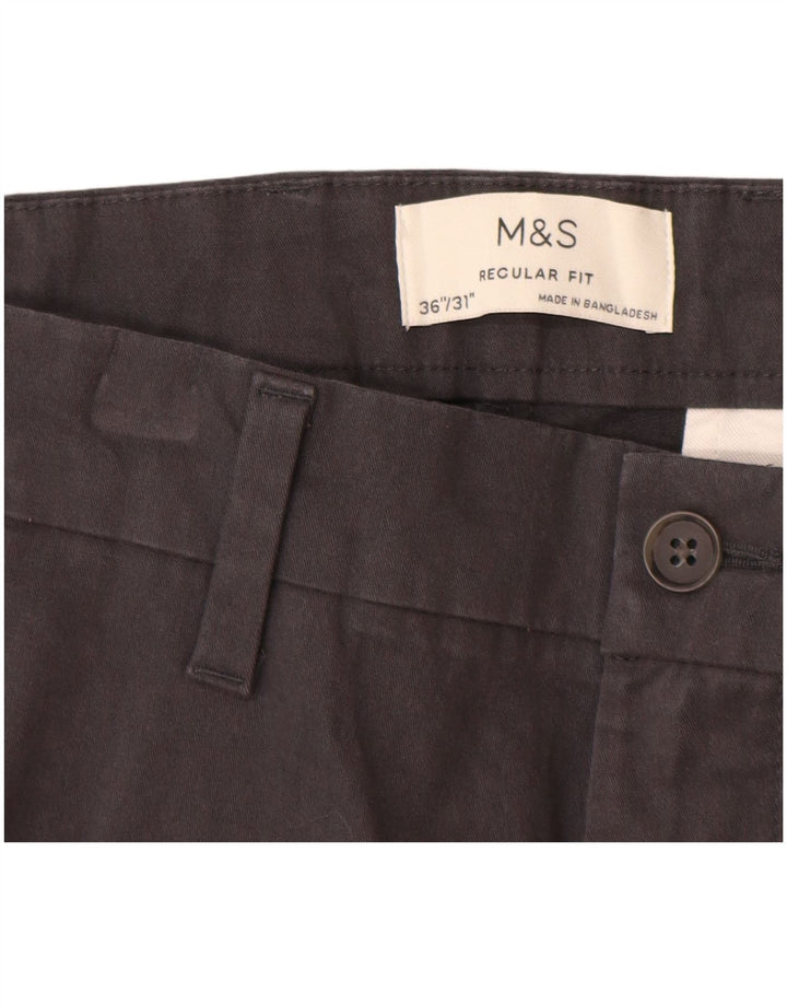 Marks & Spencer muške chino hlače standardnog kroja W36 L31 sivi pamuk