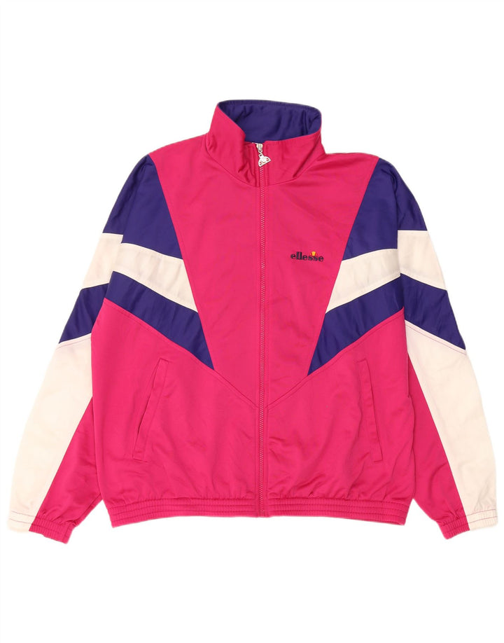 Ellesse ženska gornja jakna trenirke UK 14 srednje ružičasta retro boja