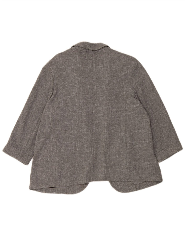 Marks & Spencer ženska jakna s otvorenim sakoom s 3/4 rukava UK 20 2XL sivi pamuk