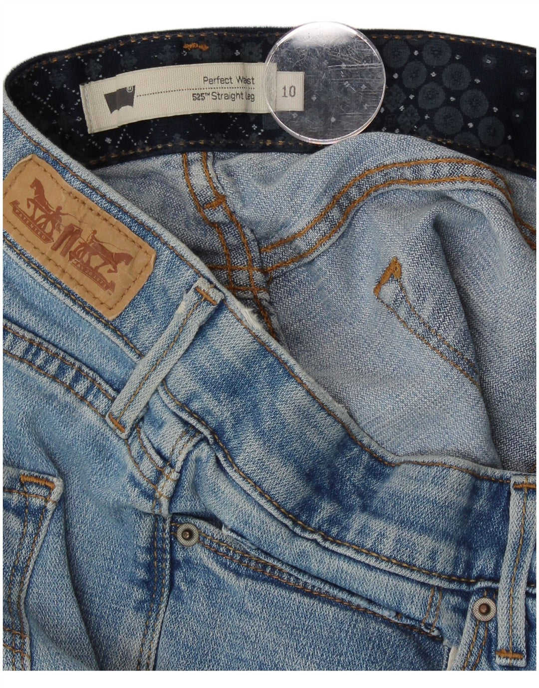 LEVI'S Ženske 525 ravne traperice US 10 Large W32 L31 Plava