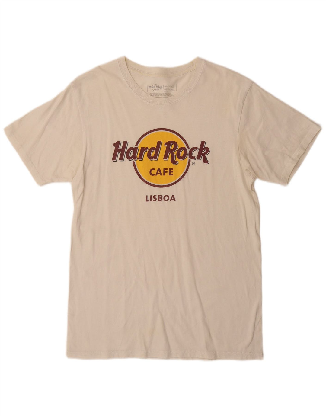 Hard Rock Cafe muška majica kratkih rukava Lisboa Graphic T-Shirt Srednje bijelog pamuka