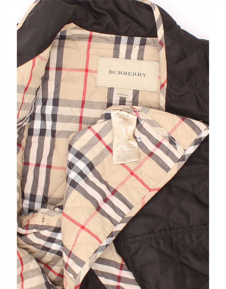 Burberry prošivena jakna za djevojčice 11-12 godina crna poliester