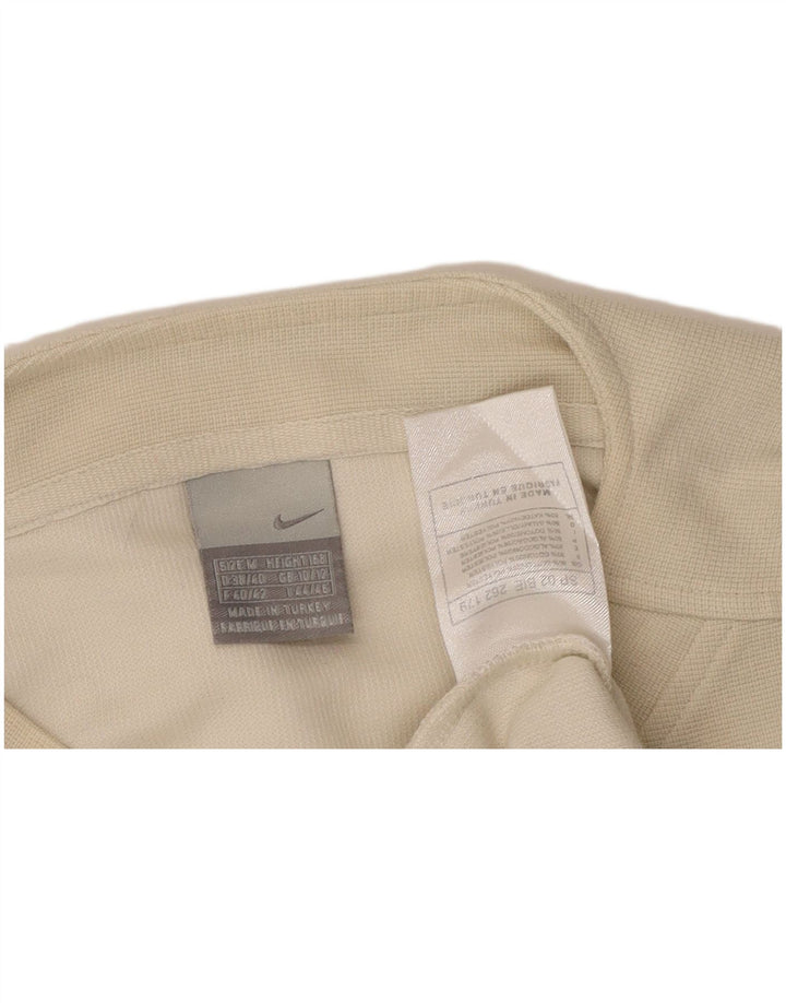 NIKE ženska majica s kratkim rukavima dugih rukava UK 10/12 srednje bijele boje od pamuka