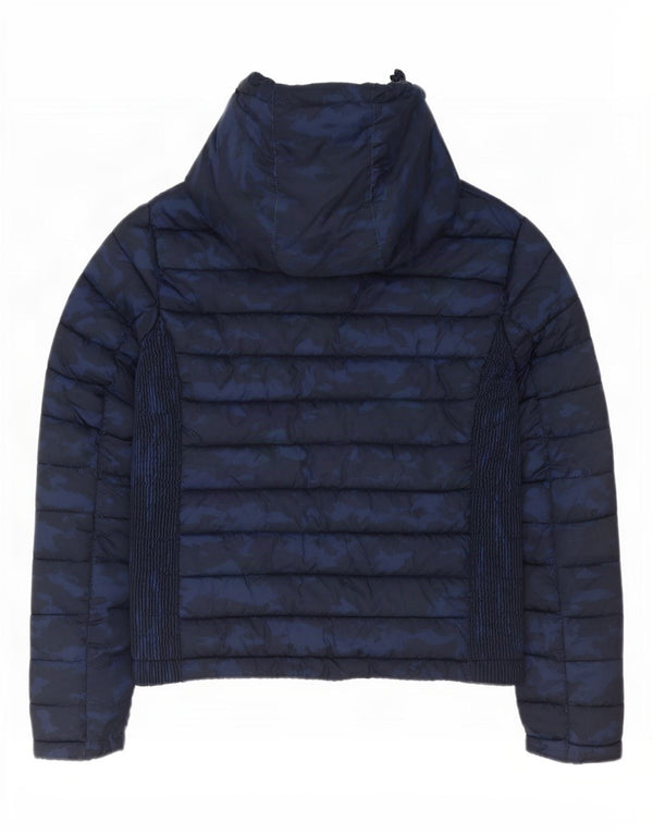 Superdry ženska podstavljena jakna s kapuljačom UK 16 velika tamnoplava kamuflažna