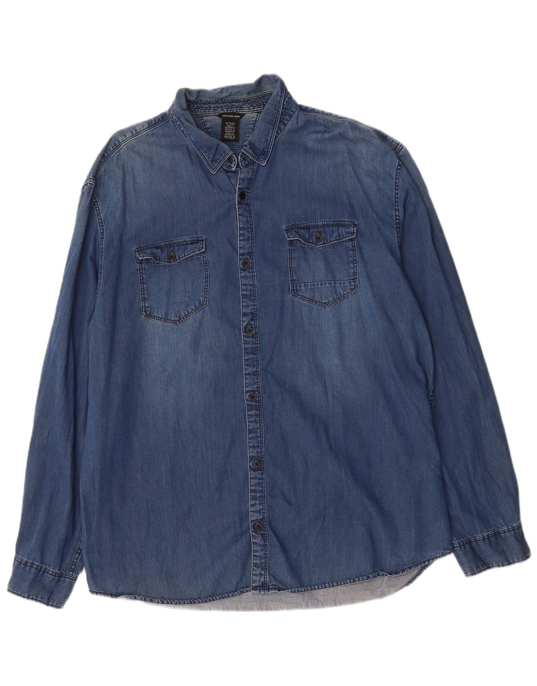 CALVIN KLEIN JEANS Muška traper košulja XL plavi pamuk