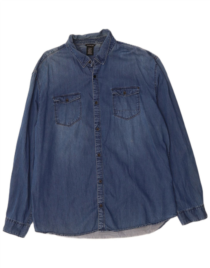 CALVIN KLEIN JEANS Muška traper košulja XL plavi pamuk