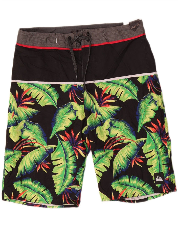 Quiksilver muške kratke hlače za plivanje Srednje crni cvjetni poliester