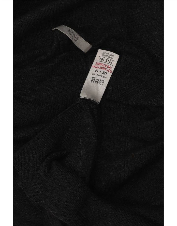 Marks & Spencer ženski pulover s rol izrezom UK 14 veliki sivi poliamid