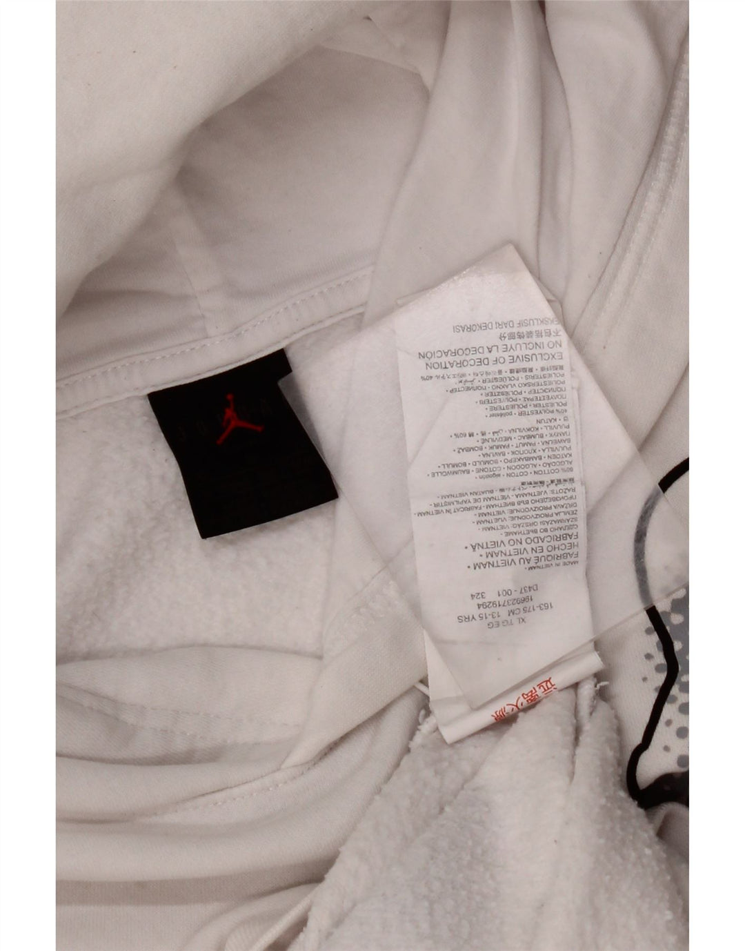 JORDAN majica s kapuljačom s kapuljačom, 13-14 godina XL, bijeli pamuk