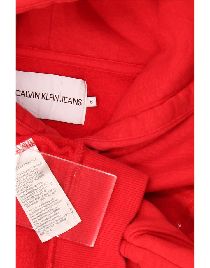 CALVIN KLEIN JEANS Ženska prevelika majica s kapuljačom UK 10 Mala crvena