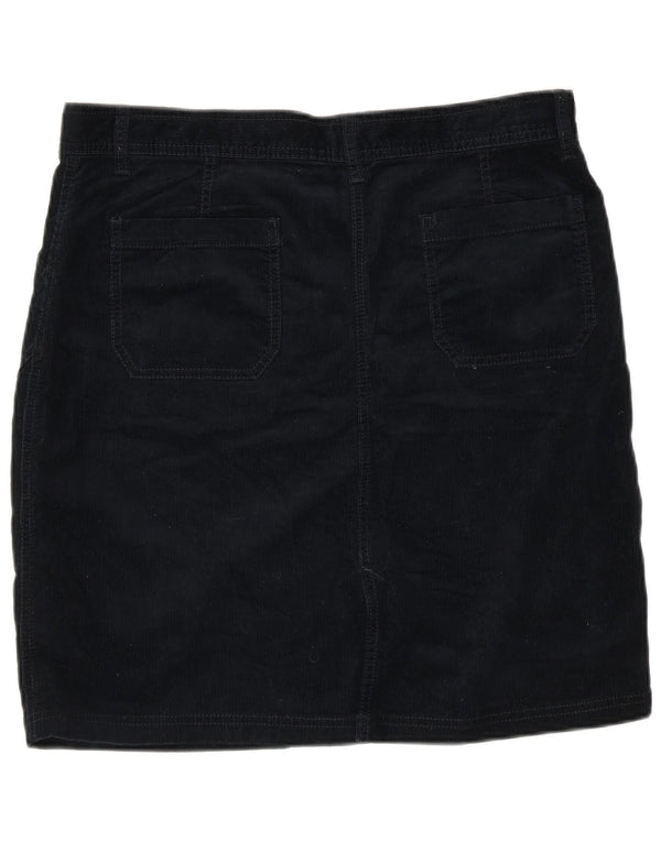 Marks & Spencer ženska suknja od samta UK 14 Large W34 tamnoplavi pamuk