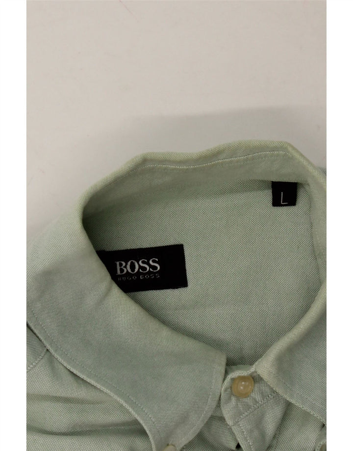 HUGO BOSS Mens Shirt Large Green Vintage Hugo Boss and Second-Hand Hugo Boss from Messina Hembry 