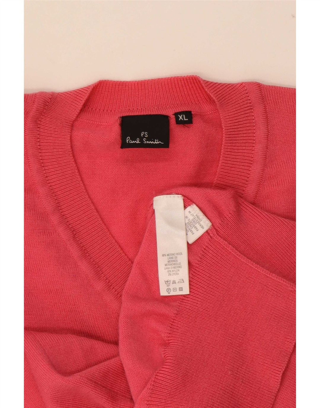 Paul Smith muški džemper s V-izrezom XL, crvena vuna