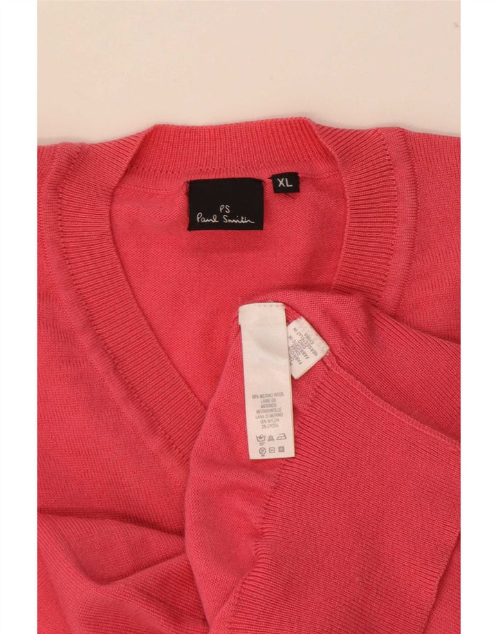 Paul Smith muški džemper s V-izrezom XL, crvena vuna
