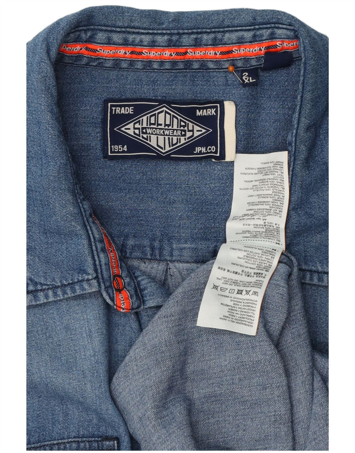 SUPERDRY muška traper košulja 2XL plavi pamuk